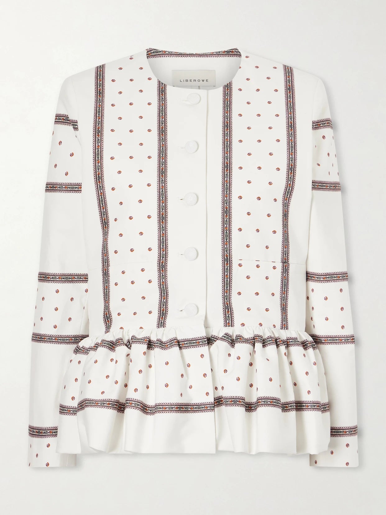 Printed Peplum Cotton Jacket