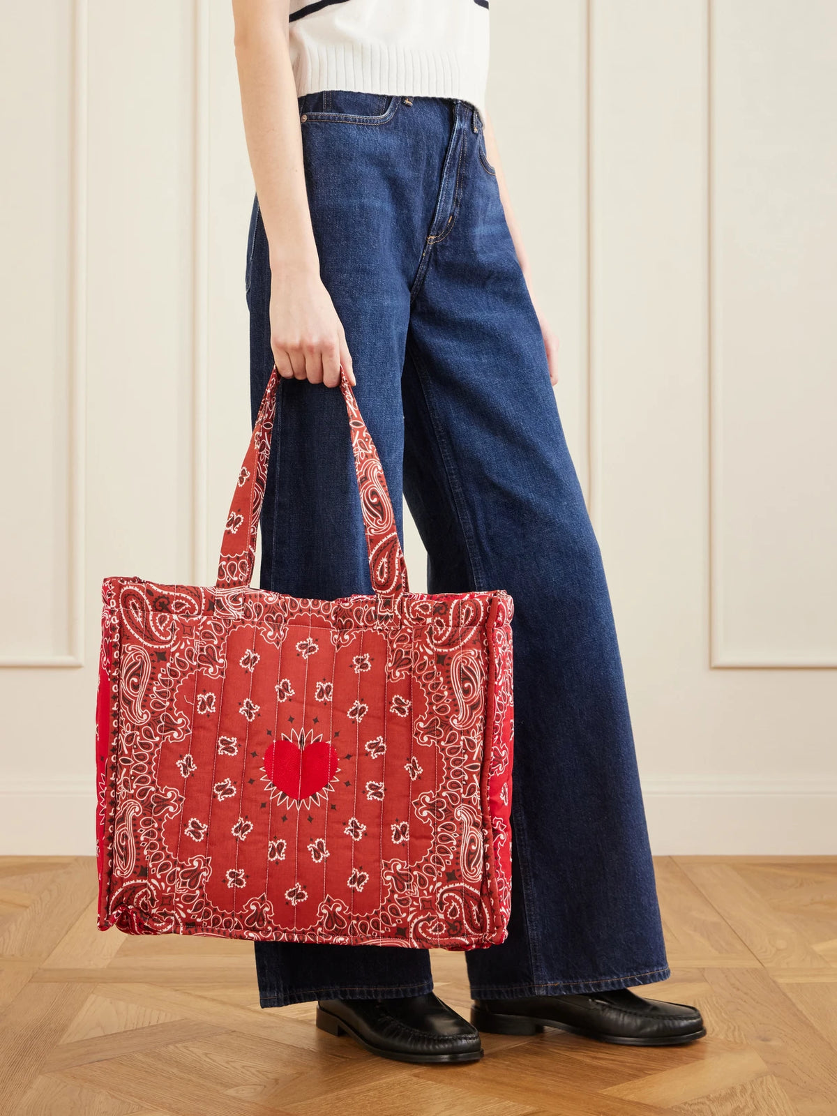 Maxi Cabas Coeur Quilted Printed Tote