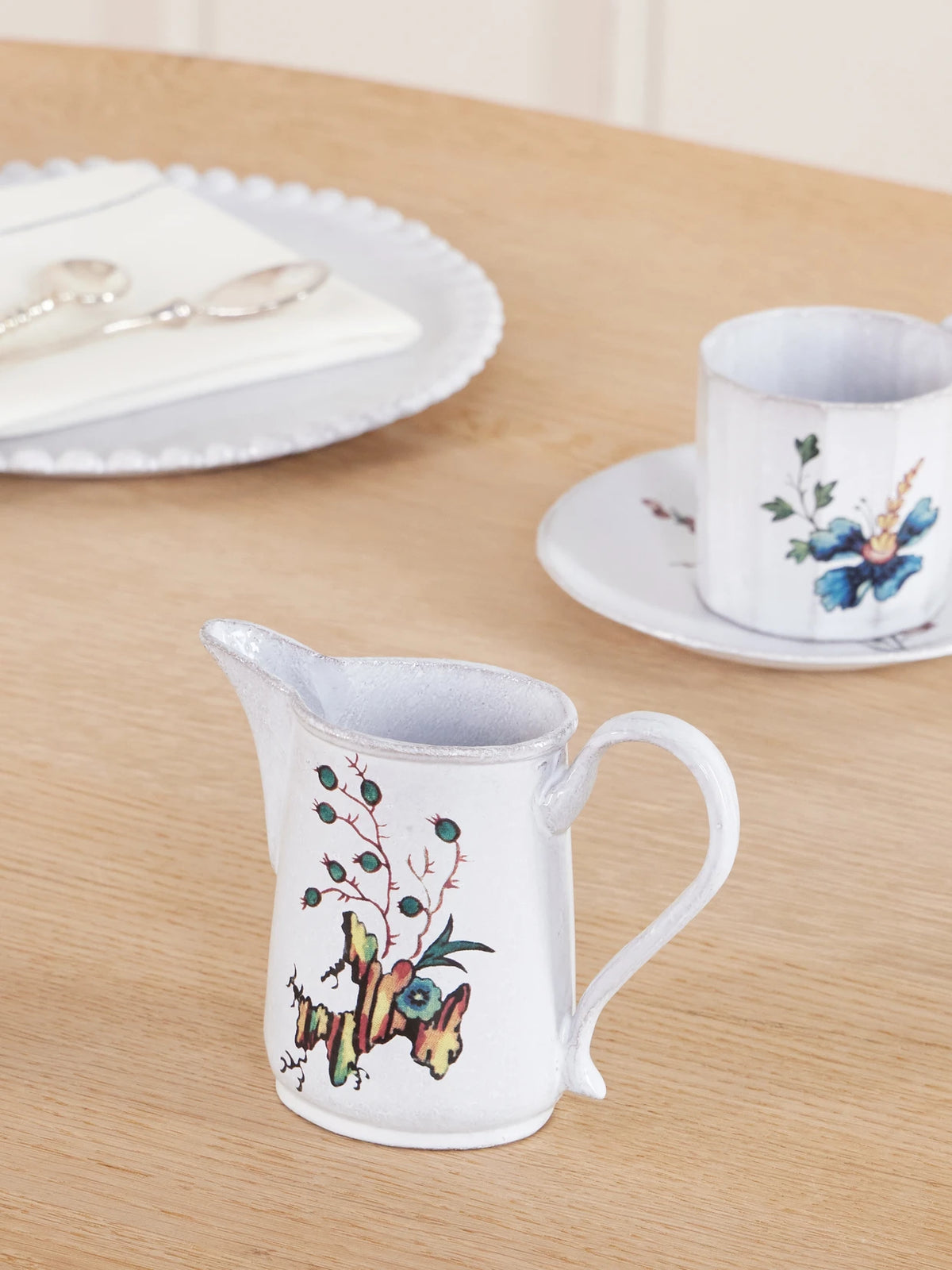 Image of Tableware. Product name - Salal Ceramic Creamer in White colour by brand - Astier De Villatte
