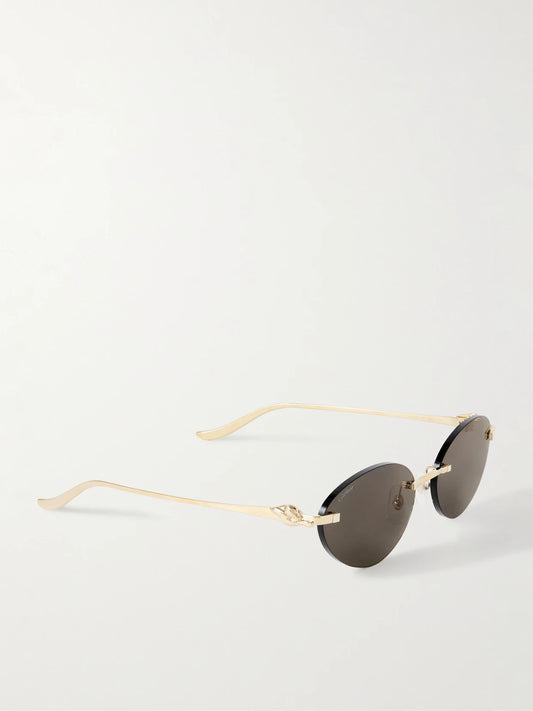 Panthère Cat-eye Gold-tone Sunglasses
