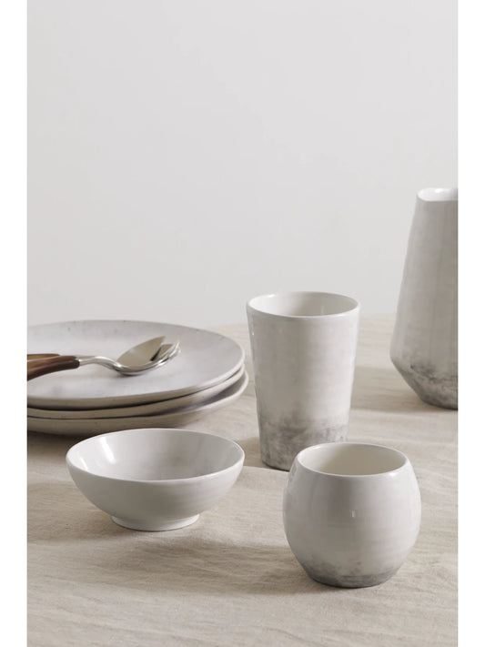Image of Tableware. Product name - Set Of Three Ceramic Bowls in Stone colour by brand - Brunello Cucinelli