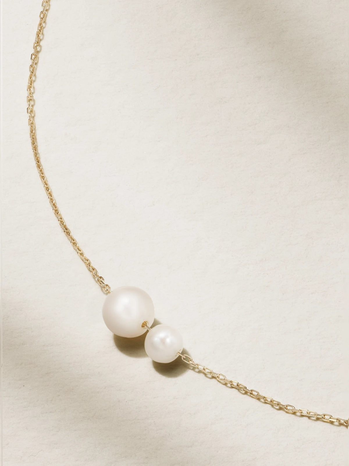 Duo 14-karat Gold Pearl Necklace