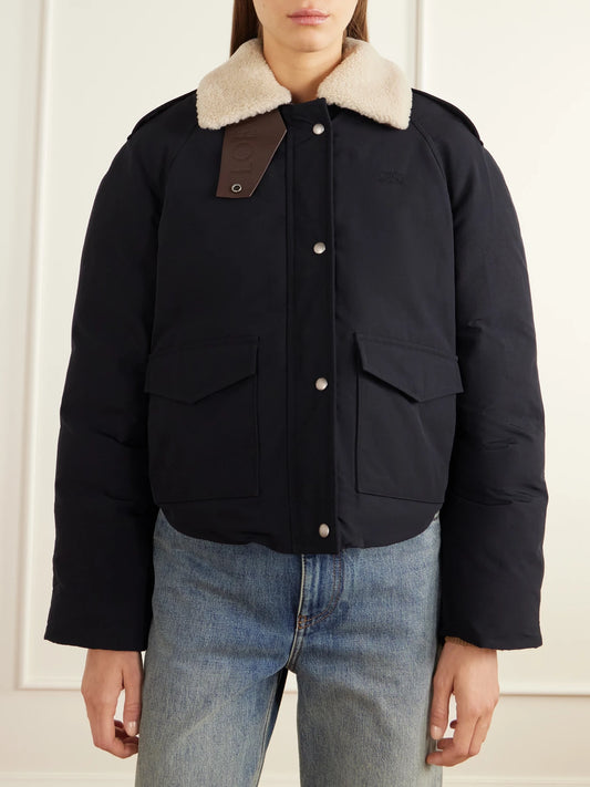 LOEWE Padded Shearling-trimmed Cotton-blend Canvas Jacket