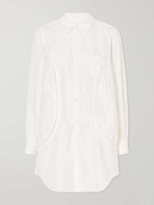 Comme des Garçons Comme des Garçons Paneled Frayed Poplin Shirt