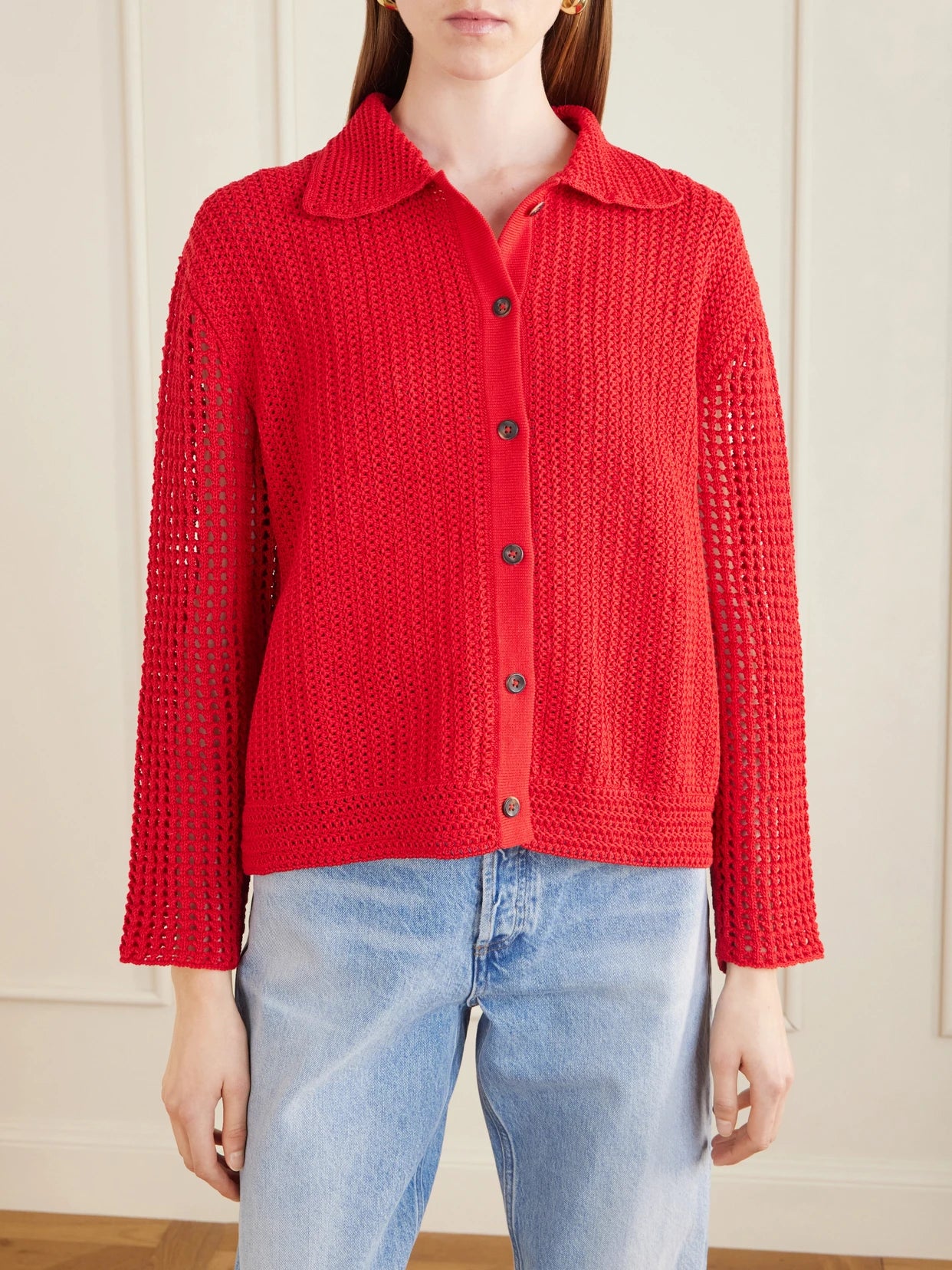 Solar Open-knit Cotton Cardigan