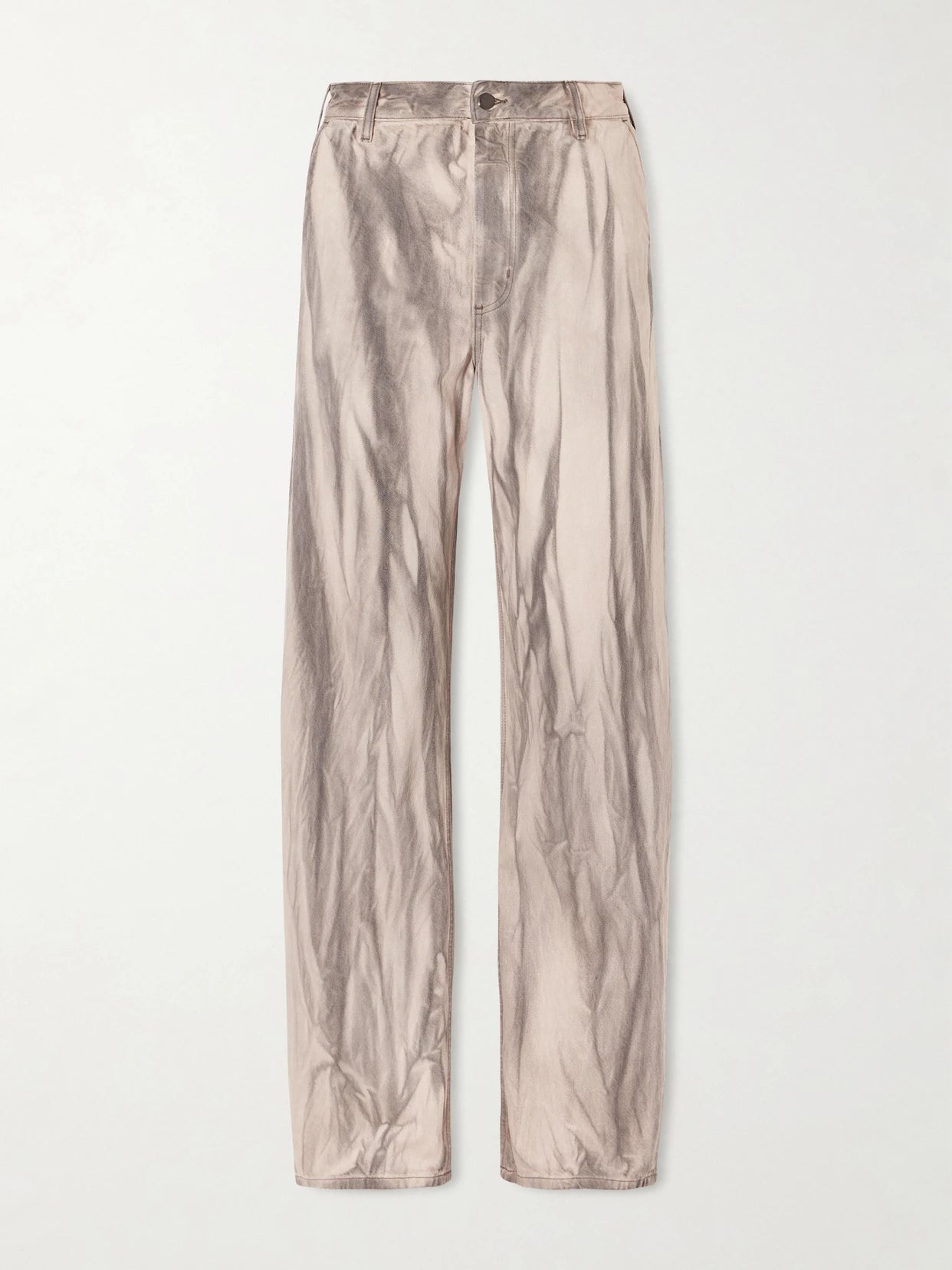 Image of Jeans. Product name - Printed High-rise Jeans in Sand colour by brand - KALLMEYER