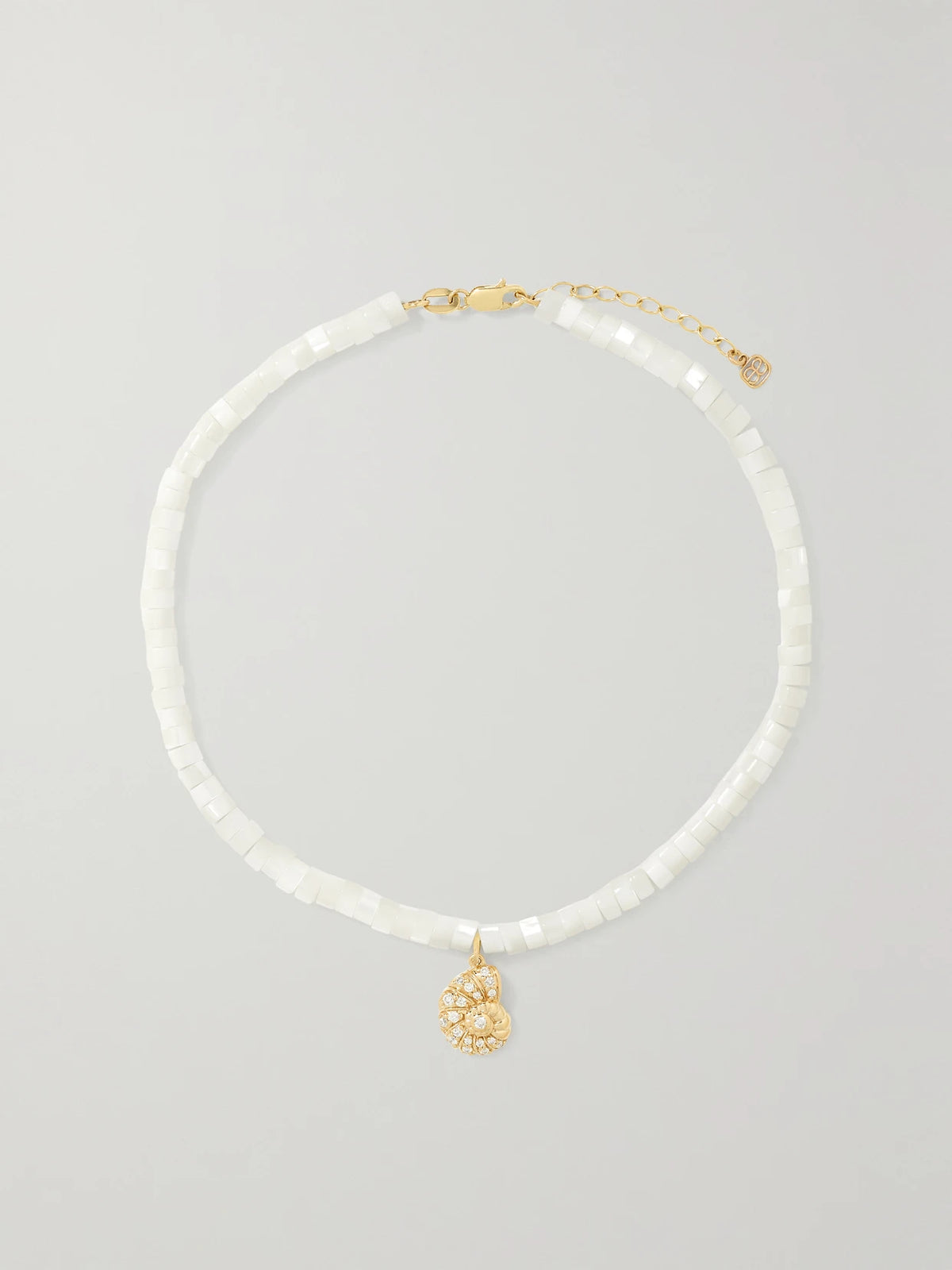 14-karat Gold, Mother-of-pearl And Diamond Anklet