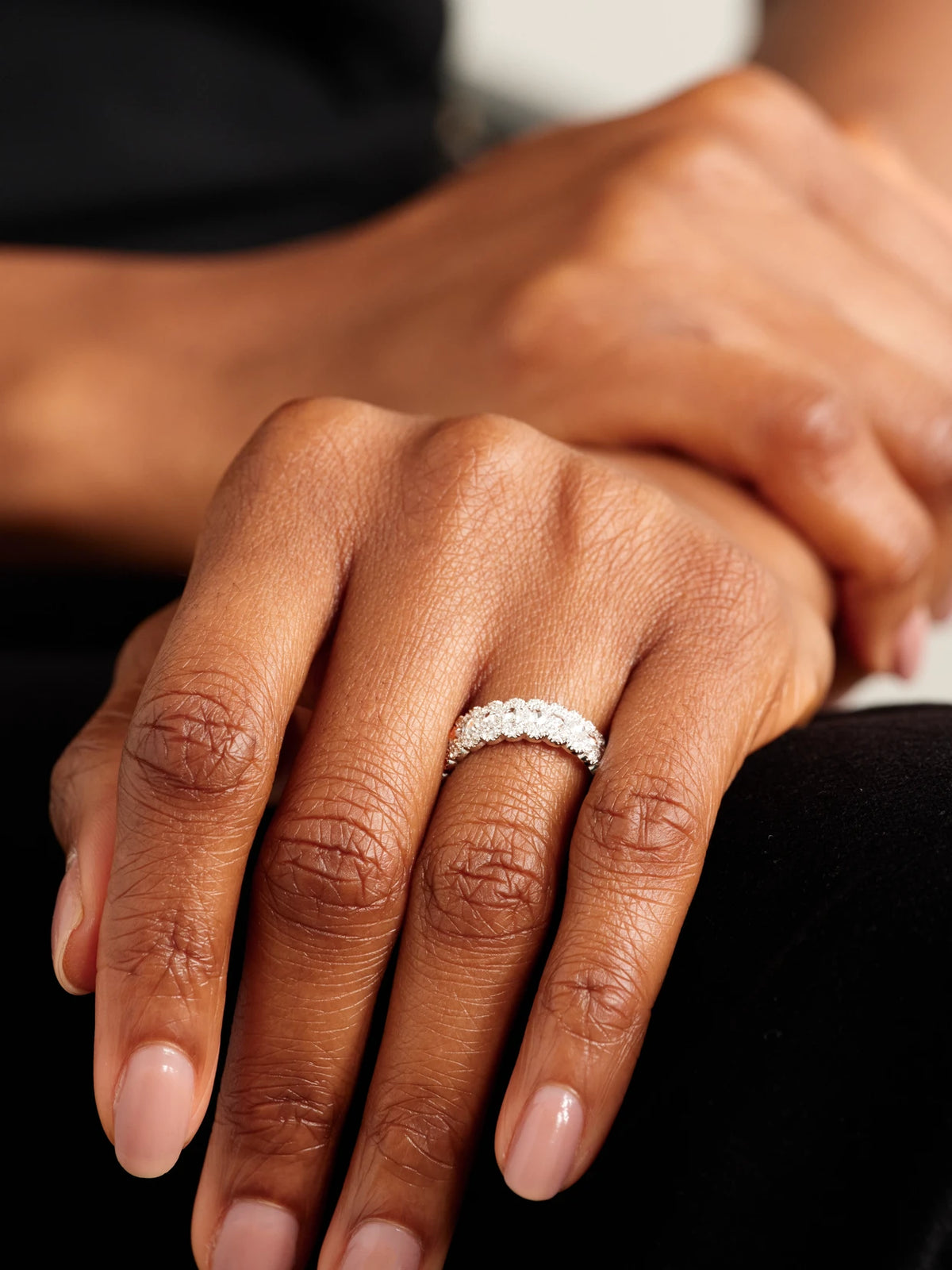 Image of Rings. Product name - 18-karat White Gold Diamond Ring in Multi colour by brand - David Morris