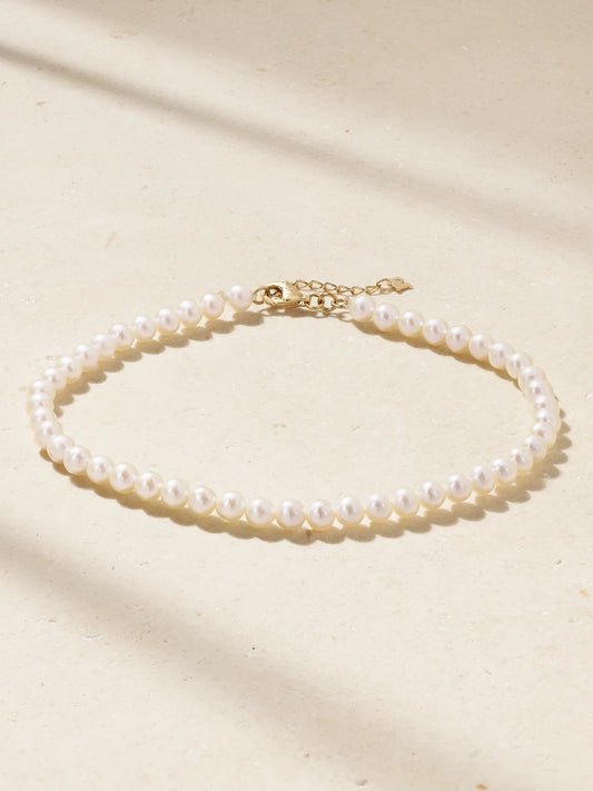 Not Your Mother's 14-karat Gold Pearl Anklet