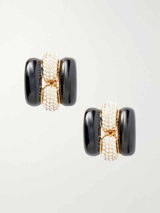 Pas Plus Crystal-embellished Enamel Earrings