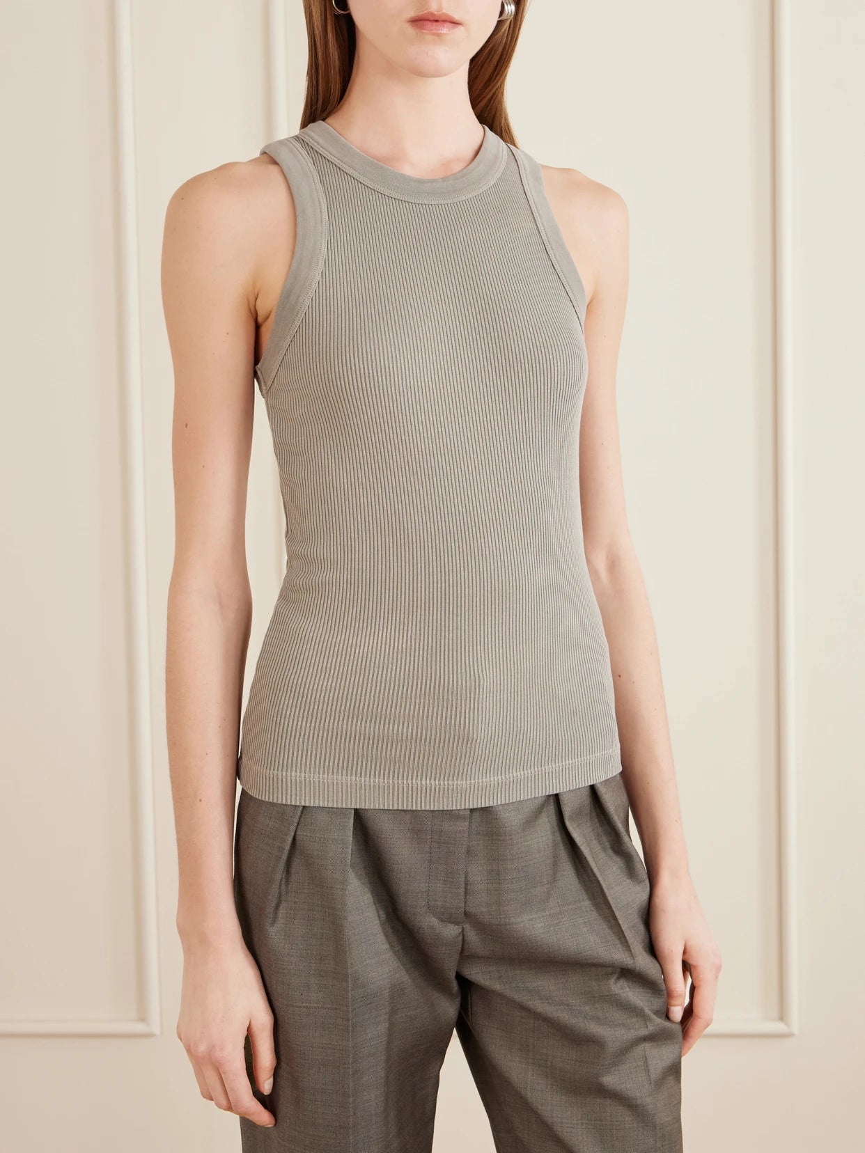 Leigh Ribbed Organic Cotton And Tencel Lyocell-blend Jersey Tank