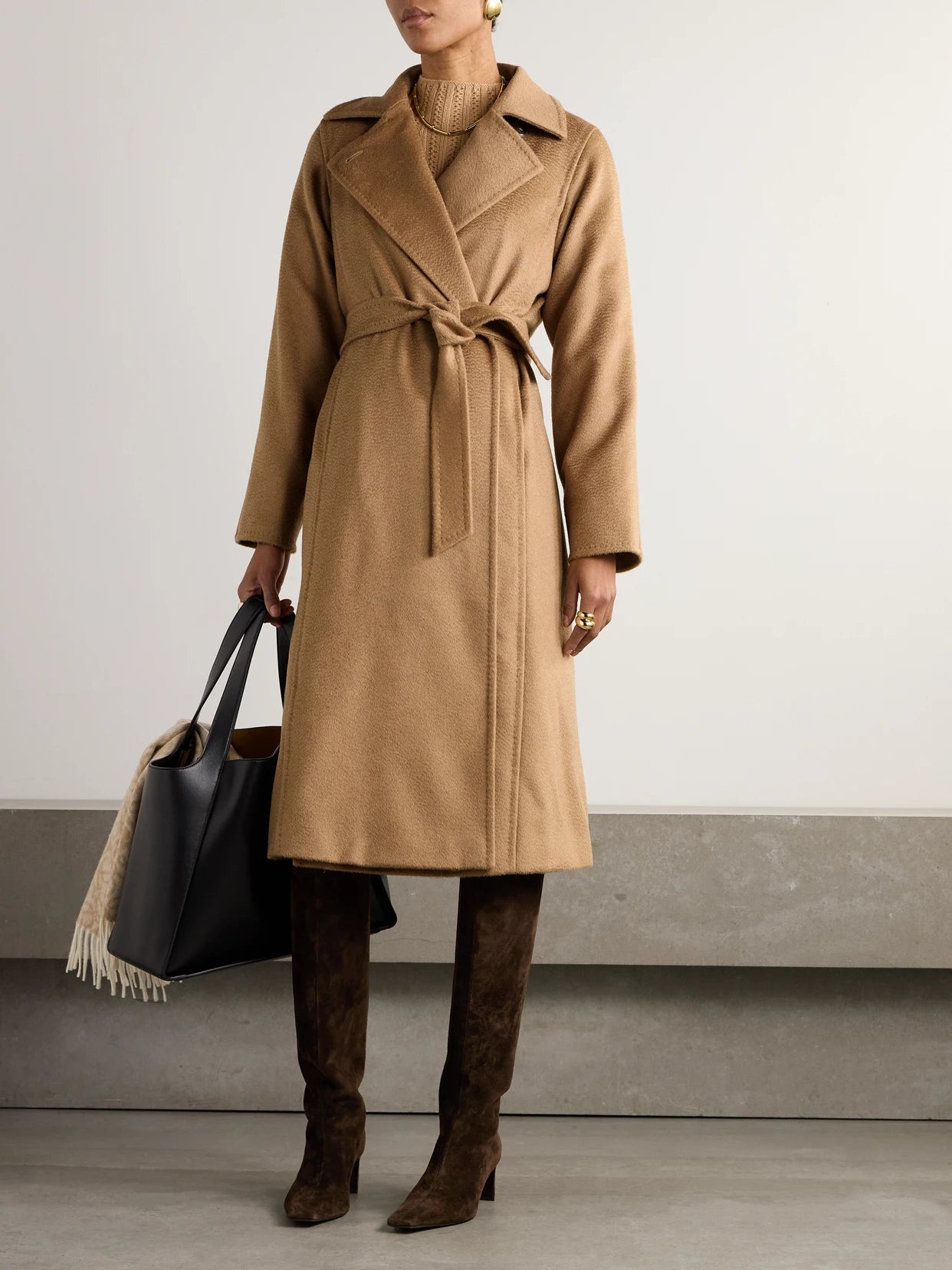 Manuela Icon Belted Camel Hair Coat