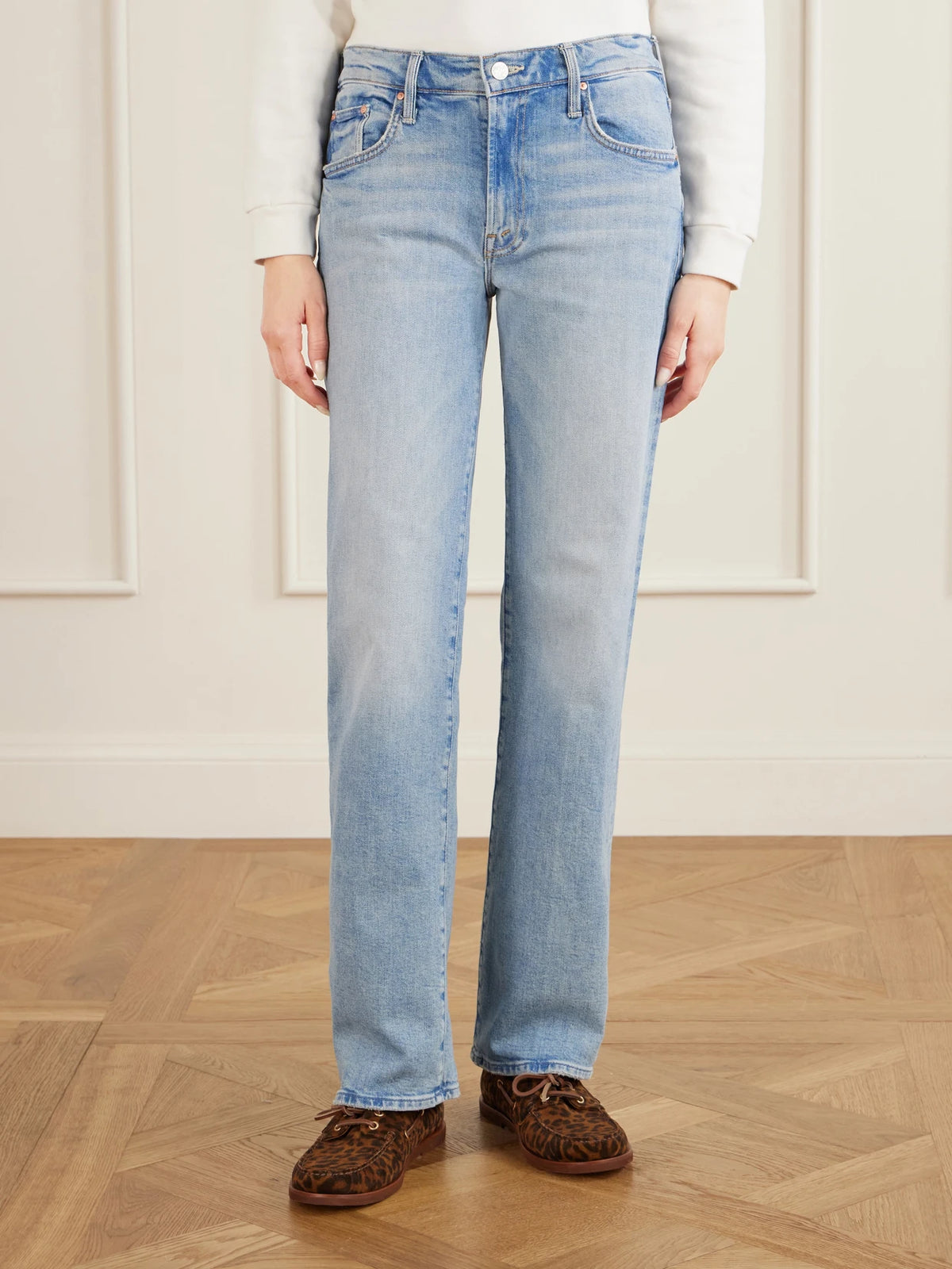 The Mid Rise Zip Rambler Skimp Wide-leg Jeans