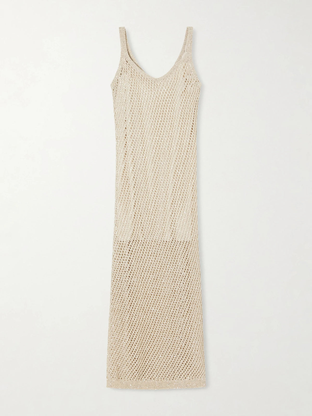 Brunello Cucinelli Sequined Crocheted Maxi Dress