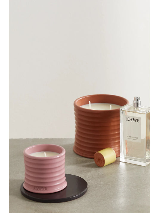 Image of Perfumes & Colognes. Product name - Terracotta Candleholder Base in Brown colour by brand - LOEWE PERFUMES