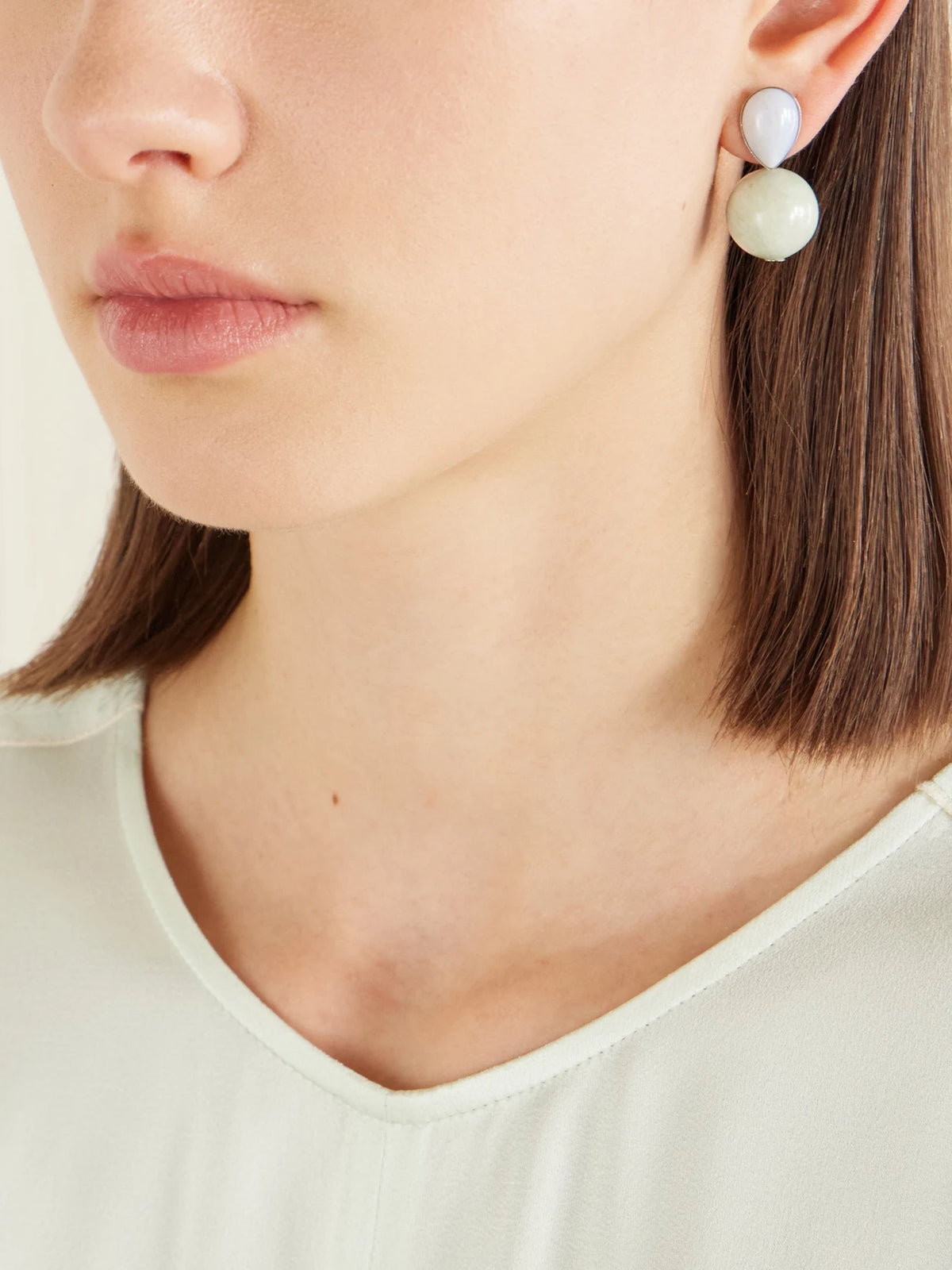 Allison Silver-tone Jade Earrings