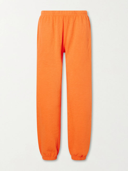 Image of Sleepwear & Loungewear. Product name - Tapered Cotton Track Pants in Orange colour by brand - ÉTERNE