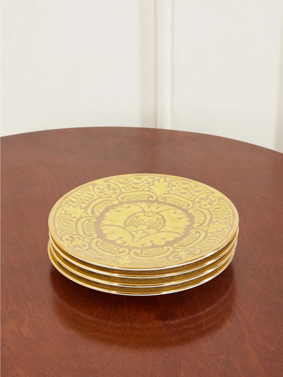 Fortuny Orsini Set Of Four Painted Earthenware Dessert Plates