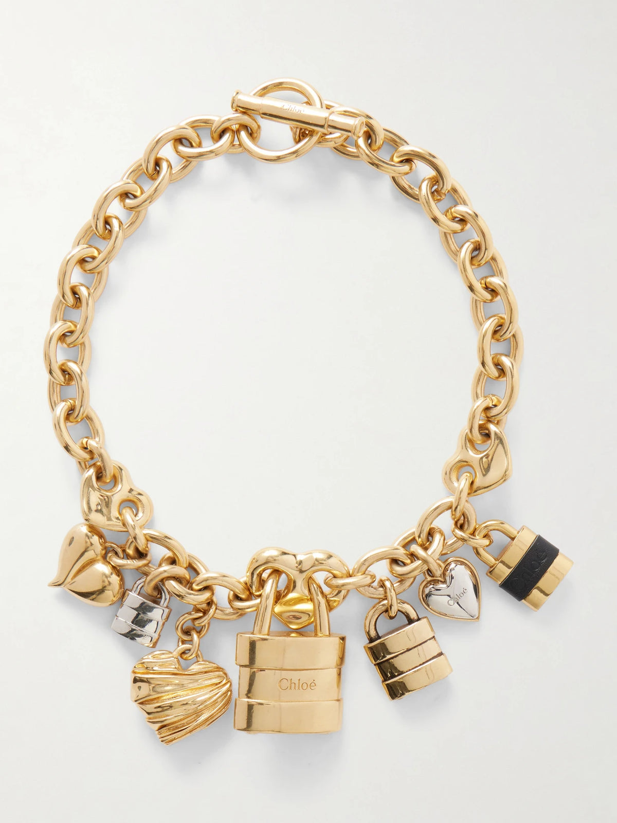 Gold-tone And Leather Necklace