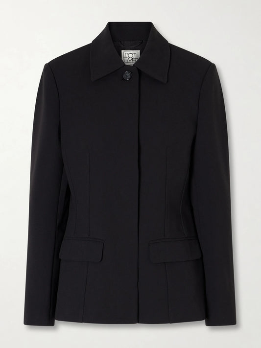 Image of Coats & Jackets. Product name - Woven Jacket in Black colour by brand - TOTEME