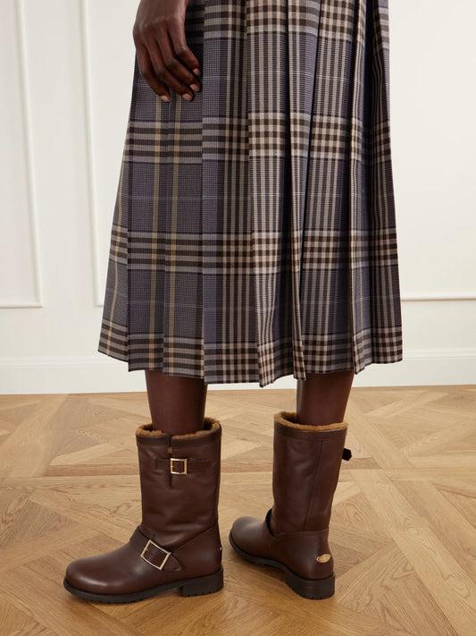 Jimmy Choo Biker Buckled Leather Ankle Boots