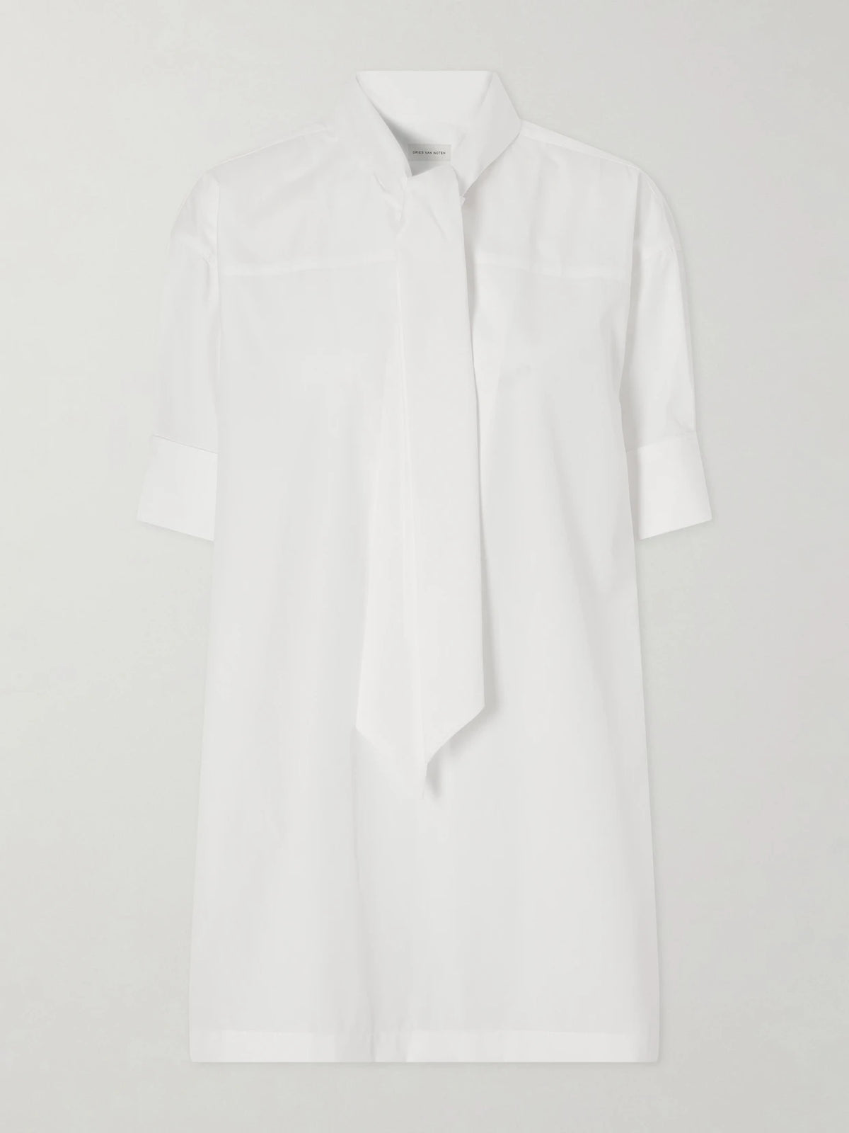 Tie-detailed Cotton-poplin Blouse