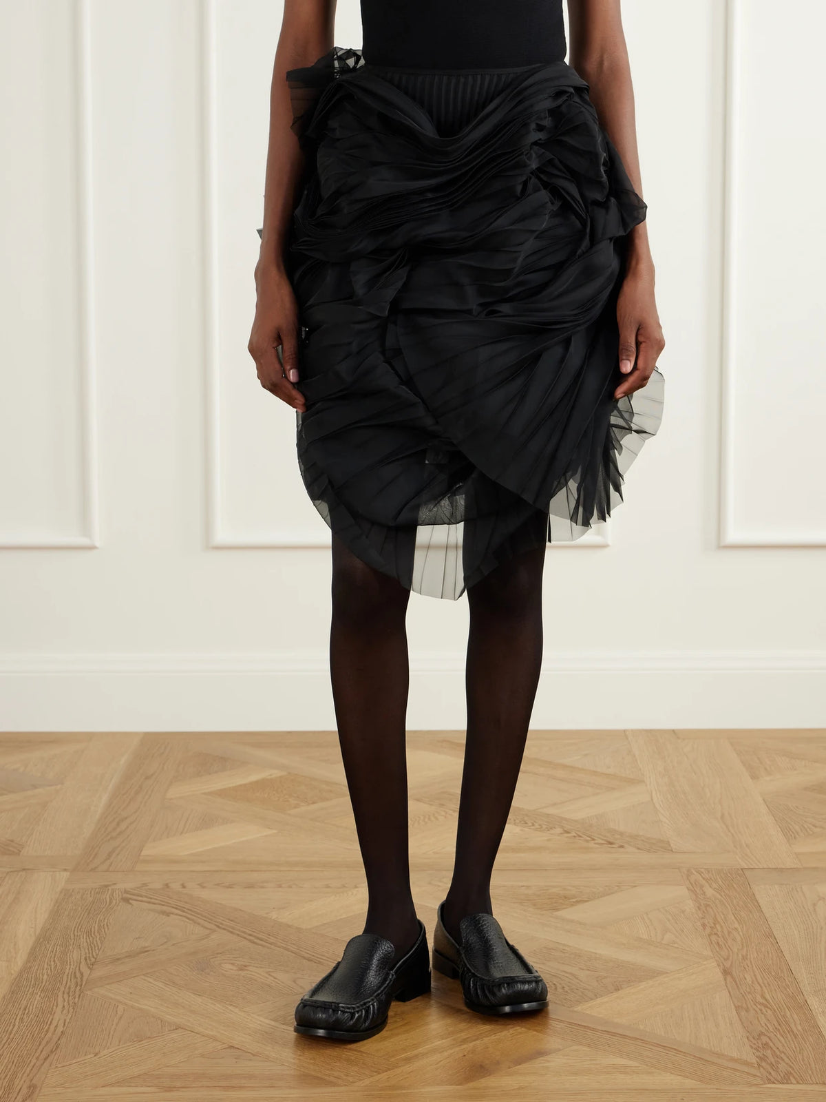Pauline Dujancourt Minna Eerie Ruched Tulle Knee-length Skirt