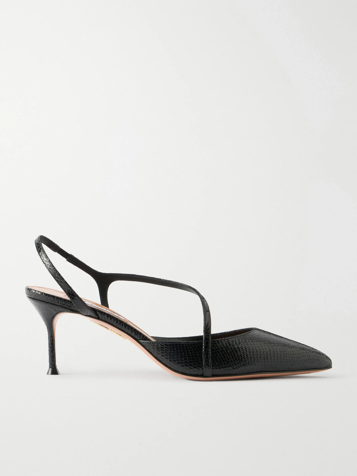Dynasty 65 Snake-effect Leather Slingback Pumps