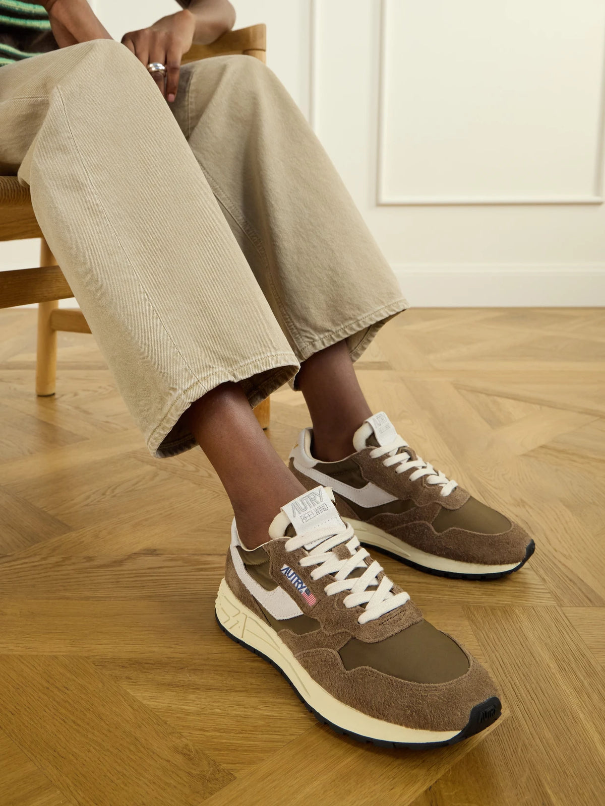 Autry Reelwind Low Suede-trimmed Leather Sneakers