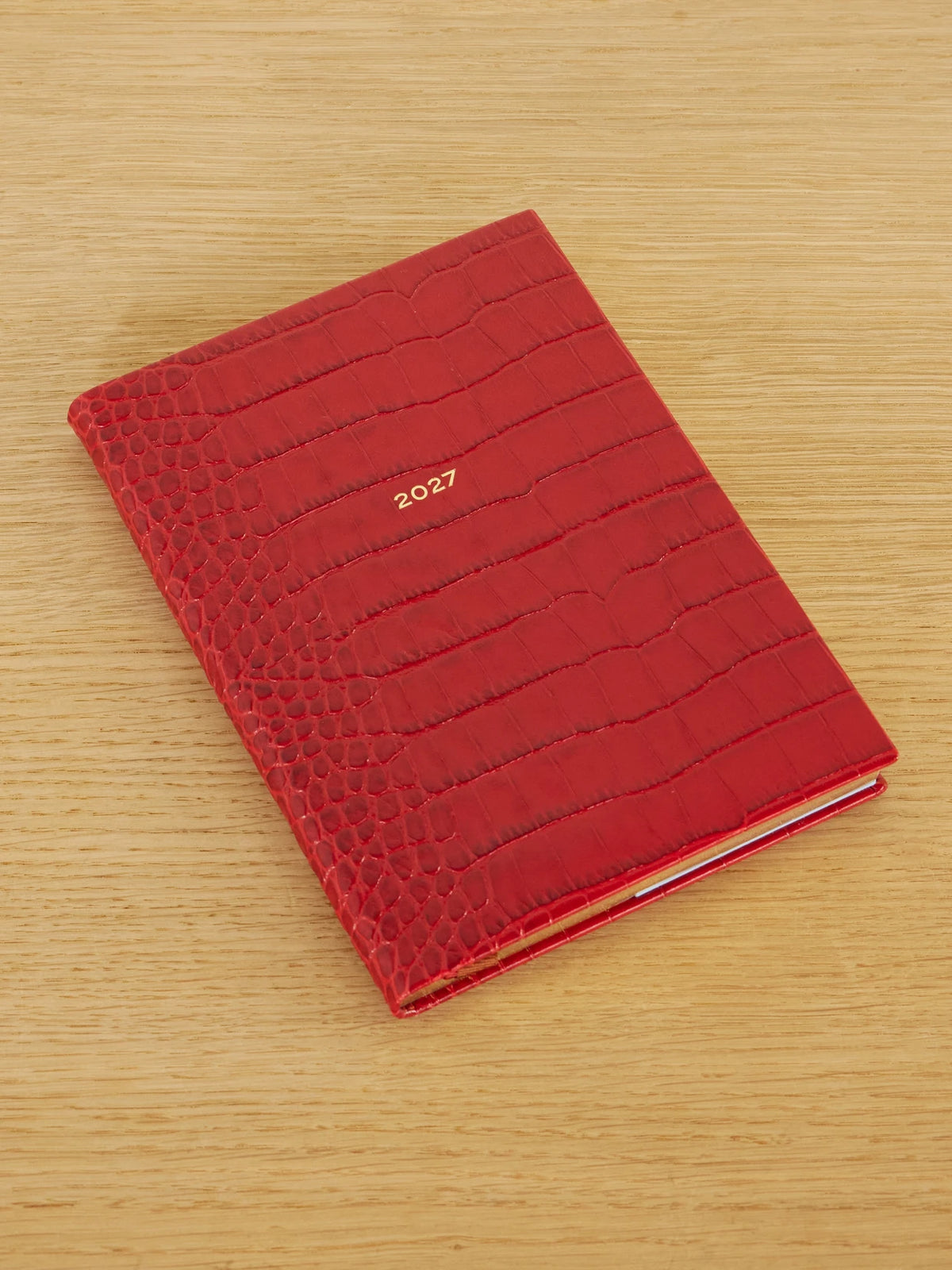 Smythson Mara 2027 Croc-embossed Leather Diary