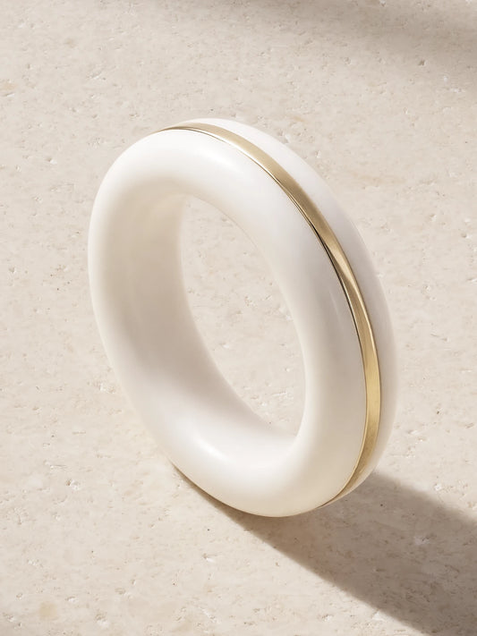 The Essential Stacking 14-karat Recycled Gold Agate Ring