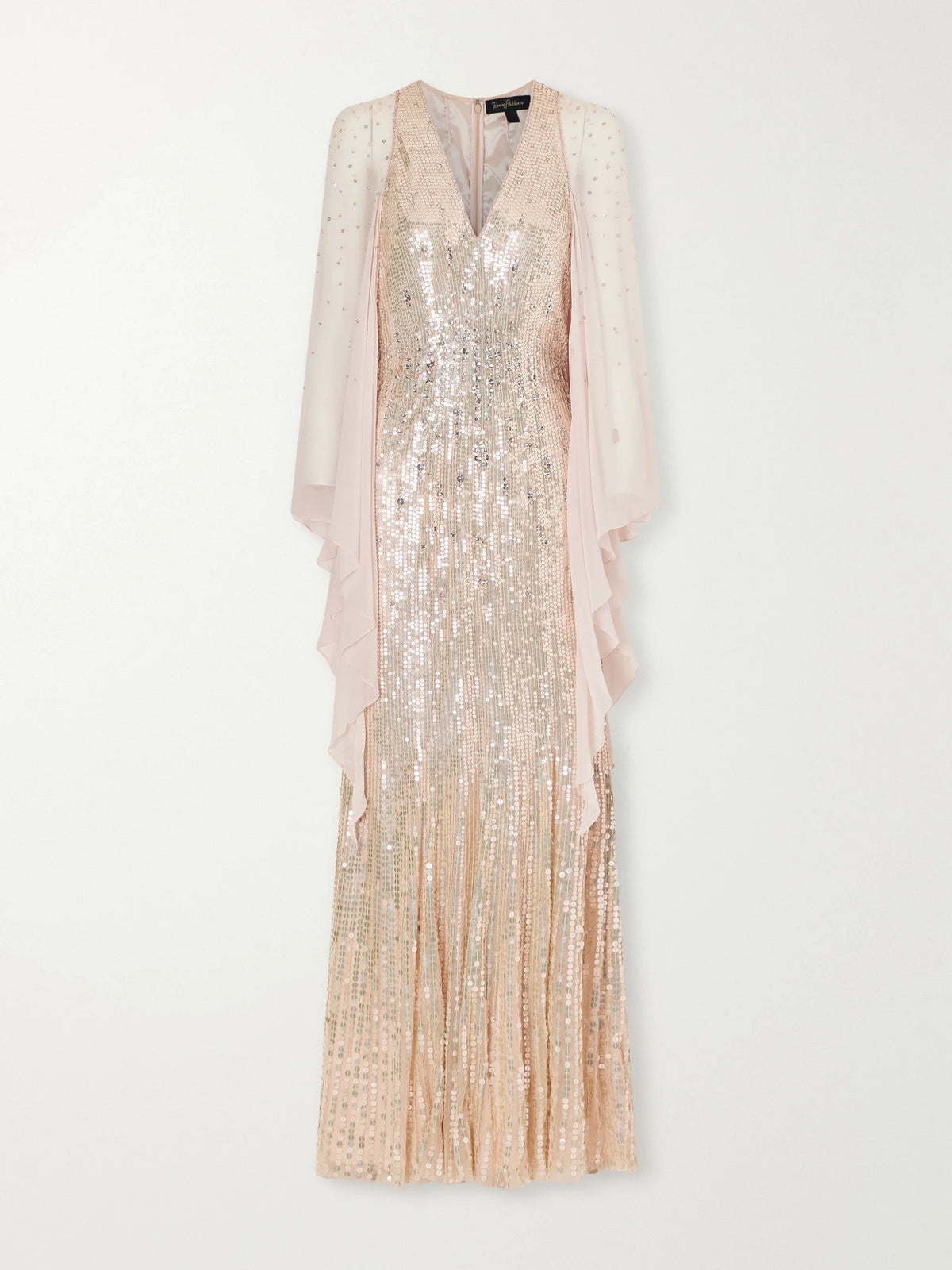 Jenny Packham Lyrical Sequin-embellished Chiffon Gown