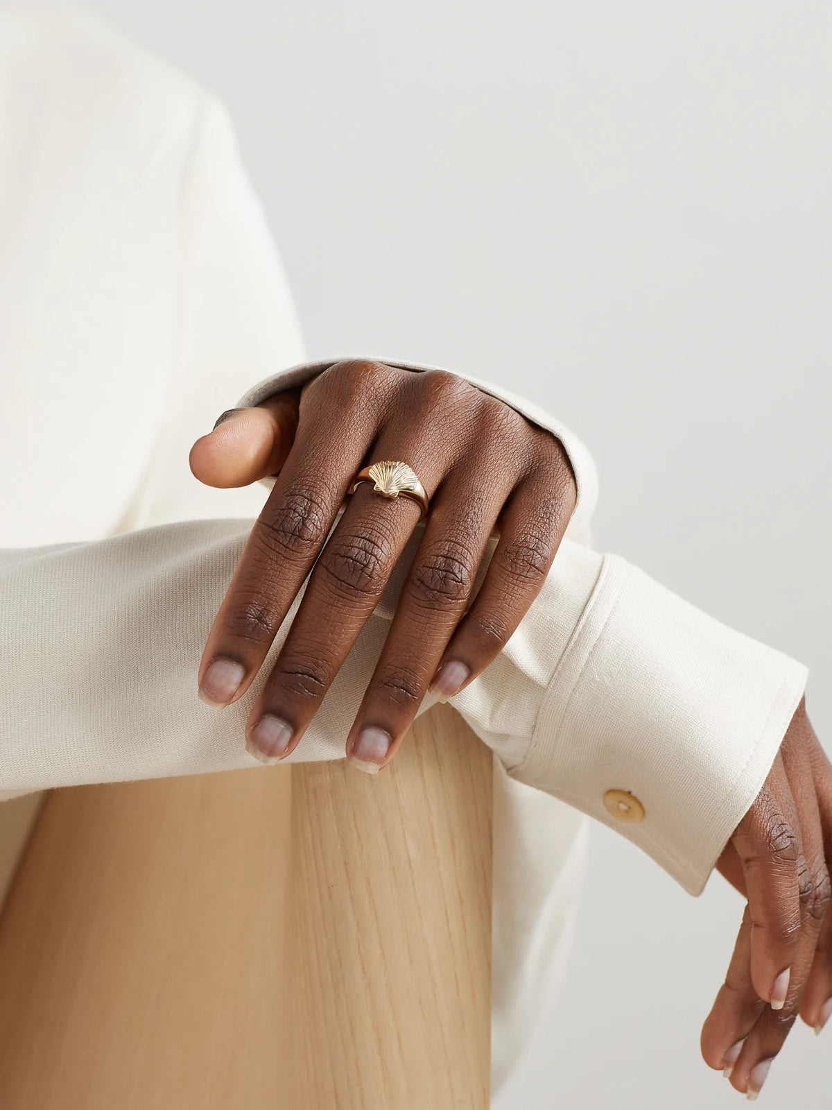 Image of Rings. Product name - Venus 14-karat Gold Signet Ring in Multi colour by brand - Mateo