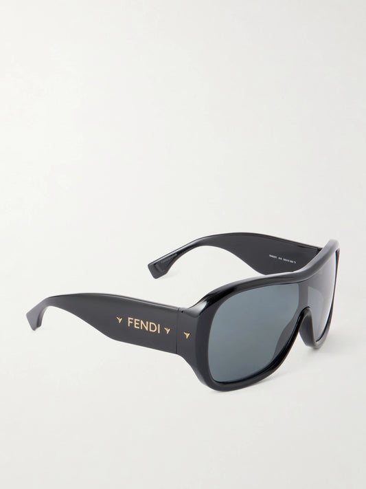 FENDI EYEWEAR Screen Shield Aviator-style Acetate Sunglasses