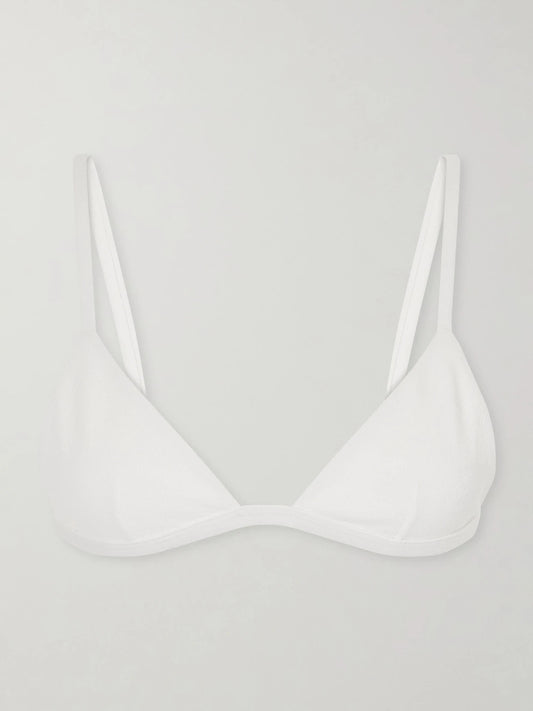 Image of Swimwear. Product name - Petite Triangle Bikini Top in White colour by brand - Matteau