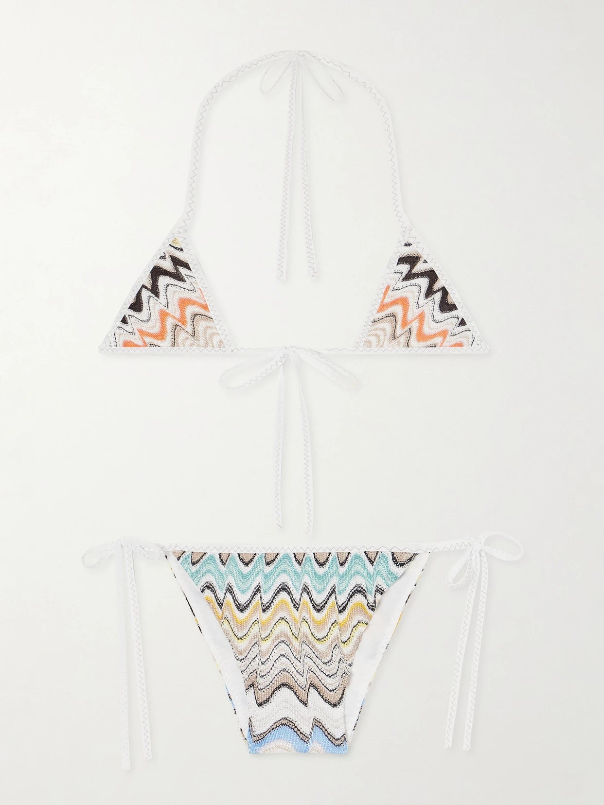 Mare Striped Crochet-knit Triangle Bikini
