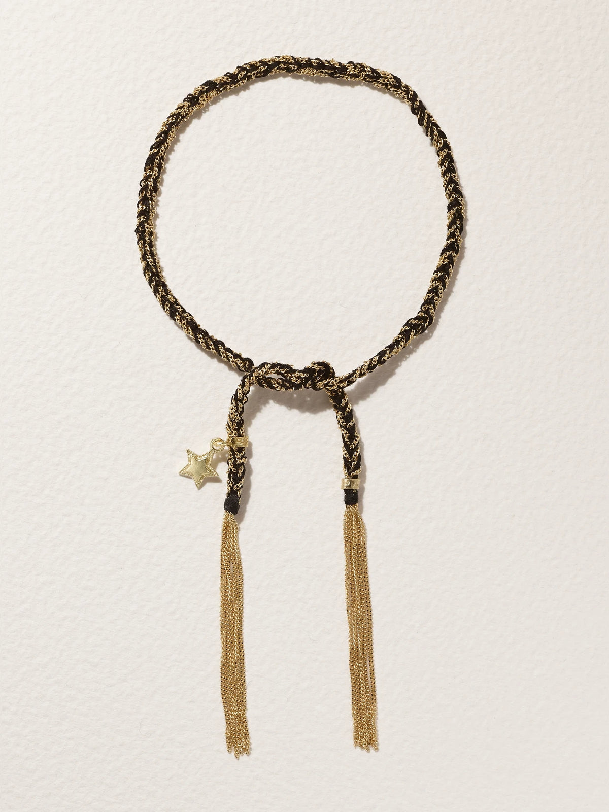 Lucky Health + Star 18-karat Gold And Silk Bracelet