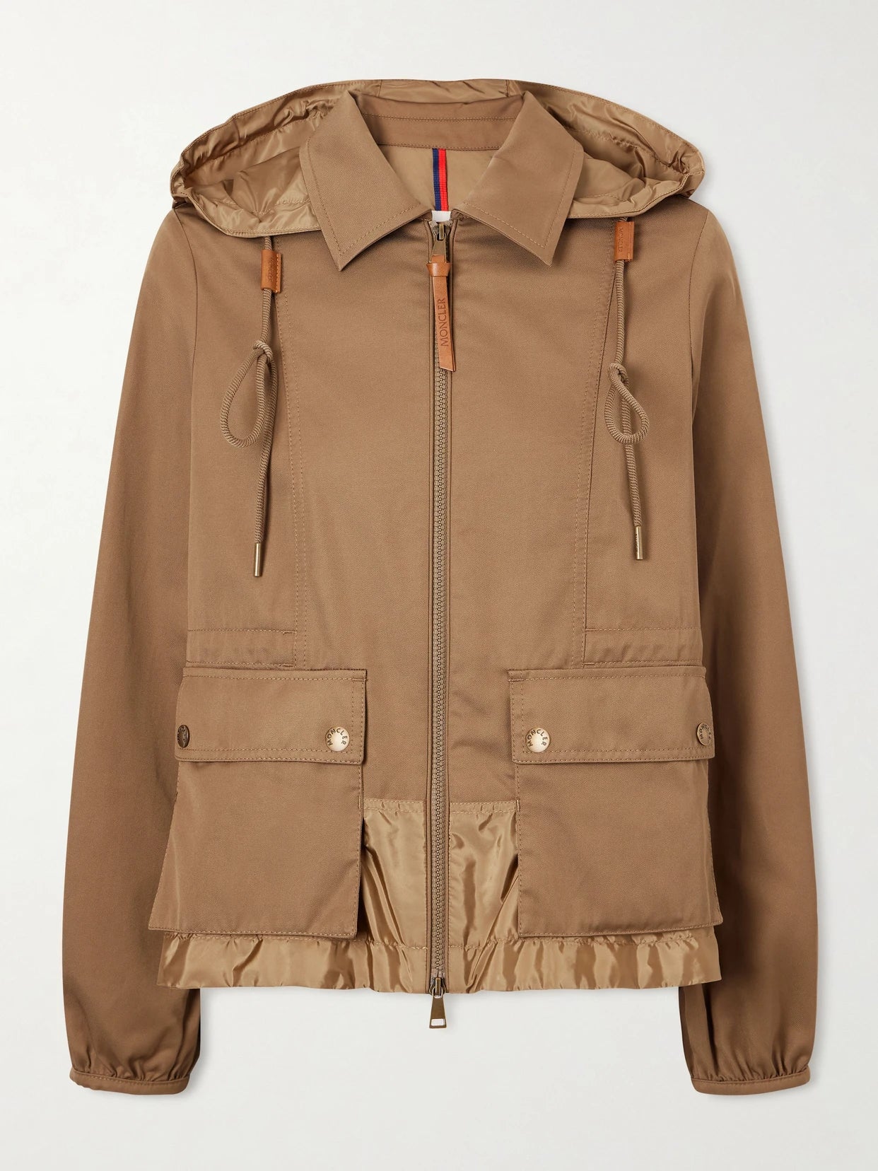 Adenium Cropped Hooded Shell-paneled Gabardine Jacket