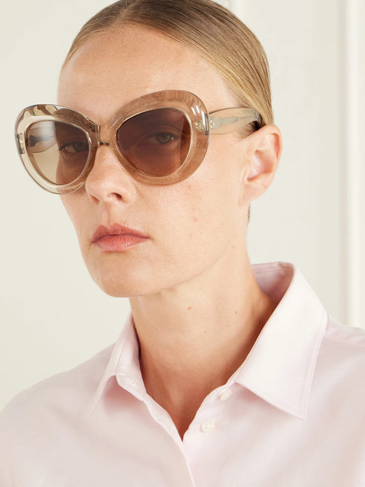 Image of Sunglasses. Product name - Monarch Butterfly-frame Acetate Sunglasses in Brown colour by brand - Jacques Marie Mage