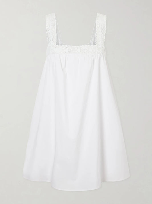 Image of Dresses. Product name - +da Adolfo Mariella Cotton-blend Mini Dress in White colour by brand - STAUD