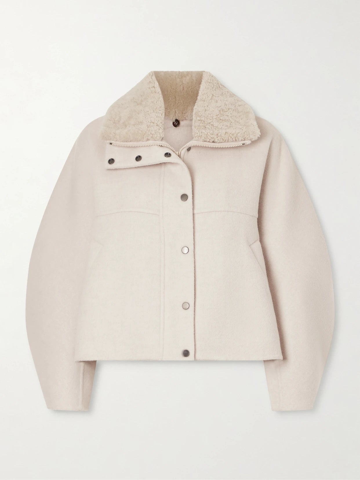 Shearling-trimmed Wool And Cashmere-blend Jacket