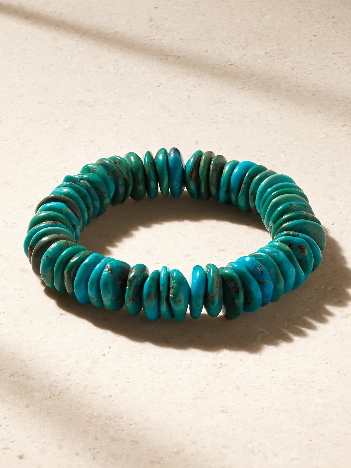 JIA JIA Jumbo Heishi 14-karat Gold And Turquoise Beaded Bracelet