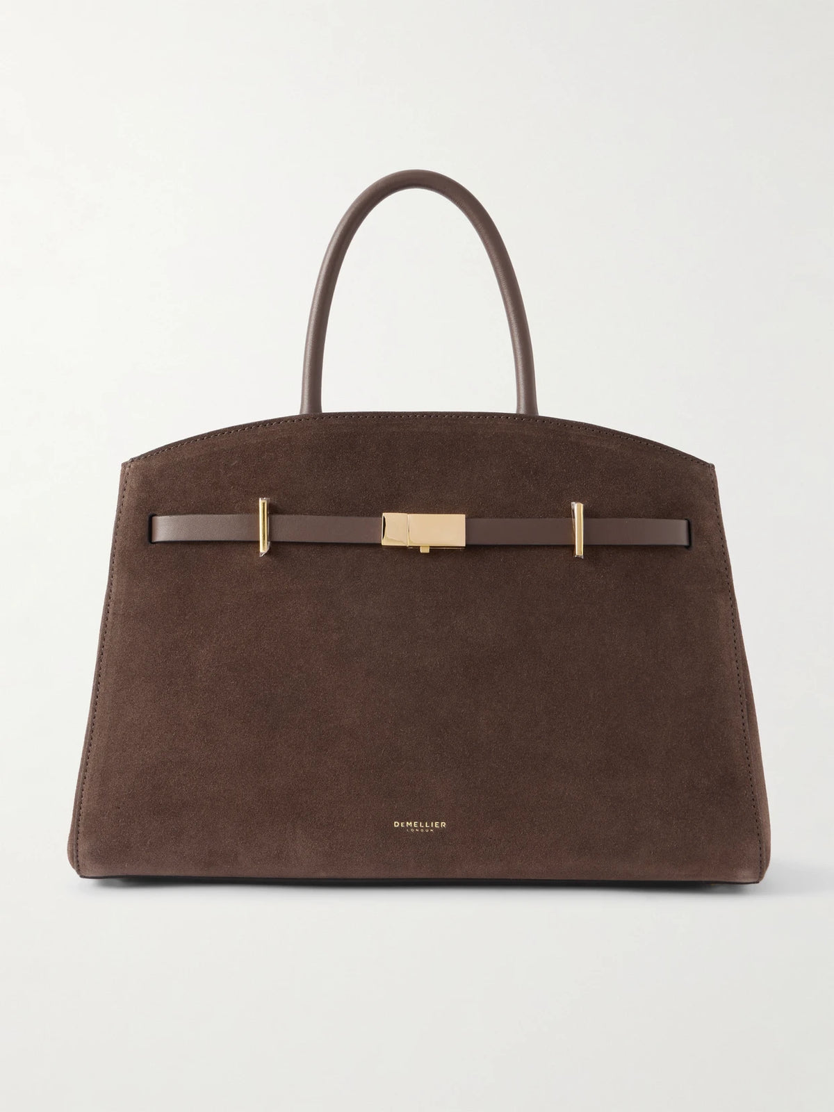 The Hudson Midi Leather-trimmed Suede Tote