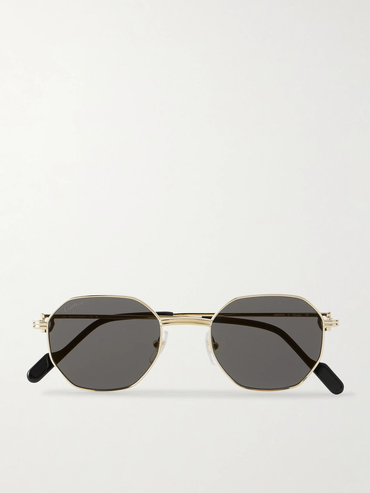 Première De Cartier Hexagon-frame Gold-tone Sunglasses