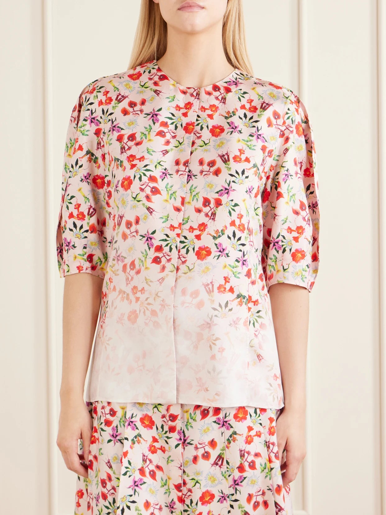 Edify Floral-print Silk Blouse
