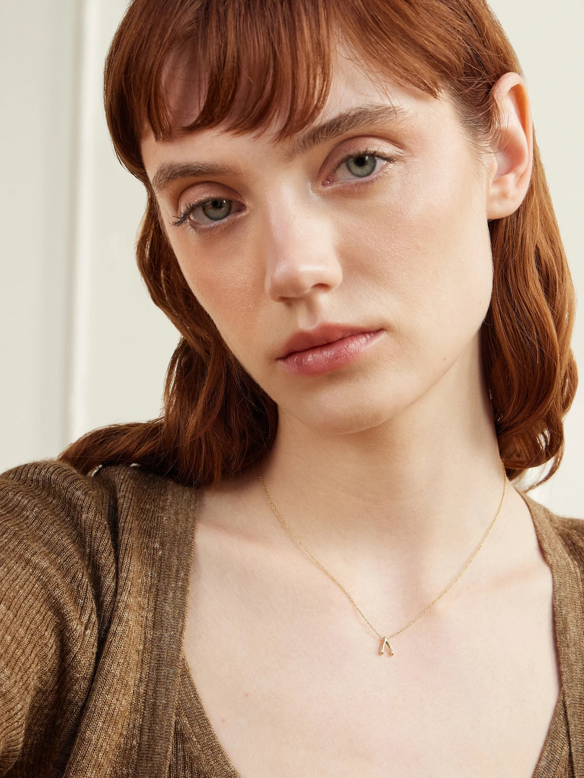Image of Necklaces. Product name - Mini Wishbone 18-karat Gold Necklace in Multi colour by brand - Jennifer Meyer