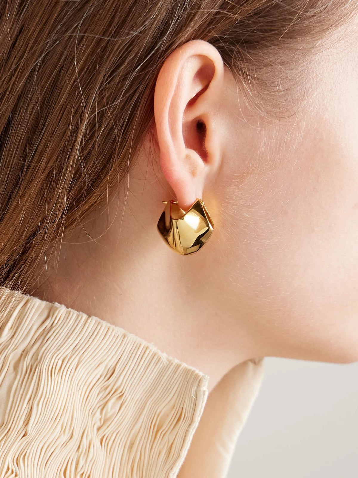 Image of Earrings. Product name - Lotus Small Gold-plated Earrings in Multi colour by brand - KHAITE