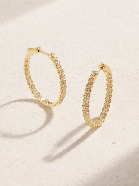 Luna Large 18-karat Gold Diamond Hoop Earrings