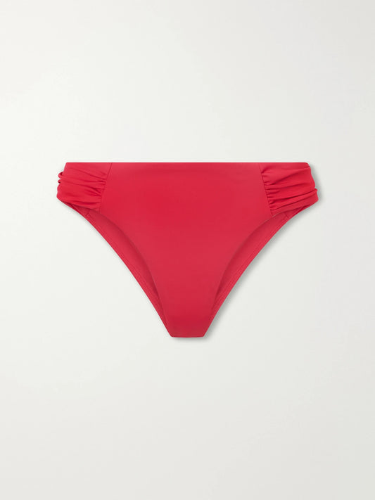 Image of Swimwear. Product name - Cannes Ruched Bikini Briefs in Pink colour by brand - Away That Day
