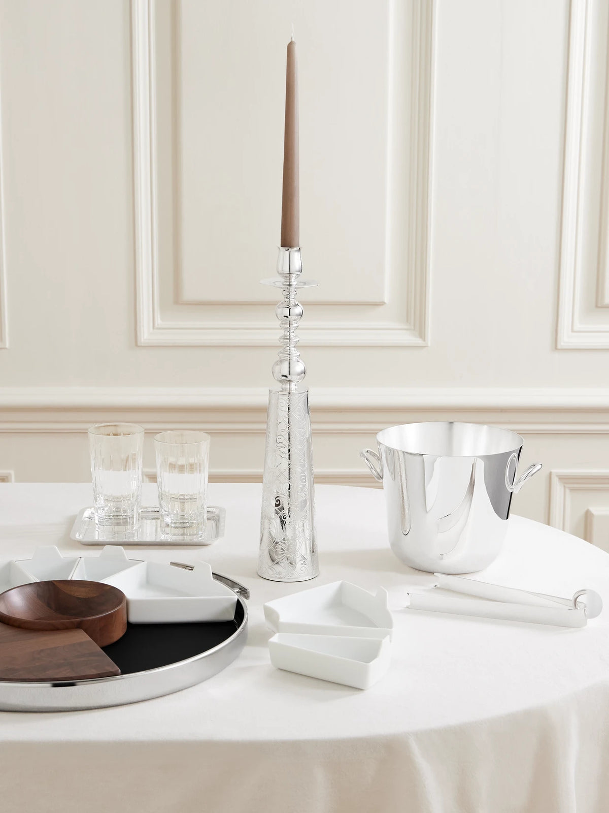 Image of Decor. Product name - Jardin D'eden Silver-plated Candlestick in Multi colour by brand - Christofle
